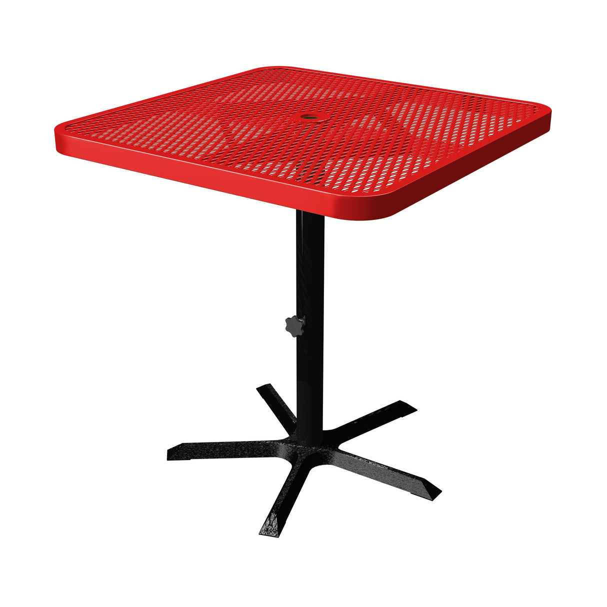 SQ36TABX40 36 inch square expanded pedestal table 40 inches high - red