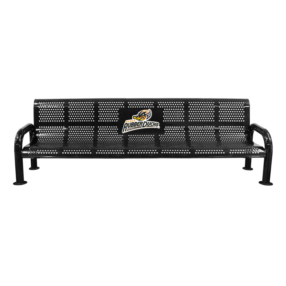 Personalized Full Color Logo Perforated U-Leg Stadium Bench With Back - surface mount