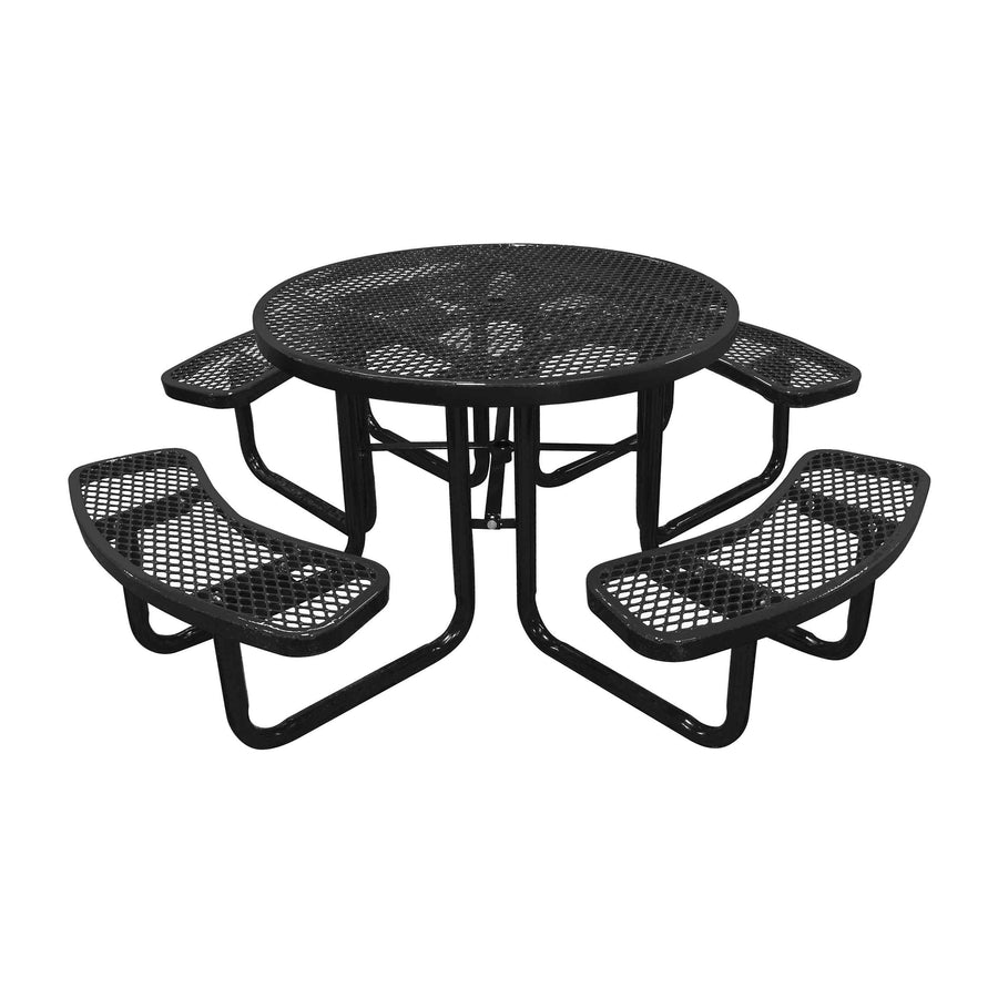 Extendable Metal Table 46˝ Round Expanded Metal Table – LeisureCraft®