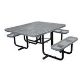 46" x 55" in-ground ADA table with seats in granite expanded metal