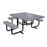 46" x 55" ADA surface mount table with seats in granite perforated metal