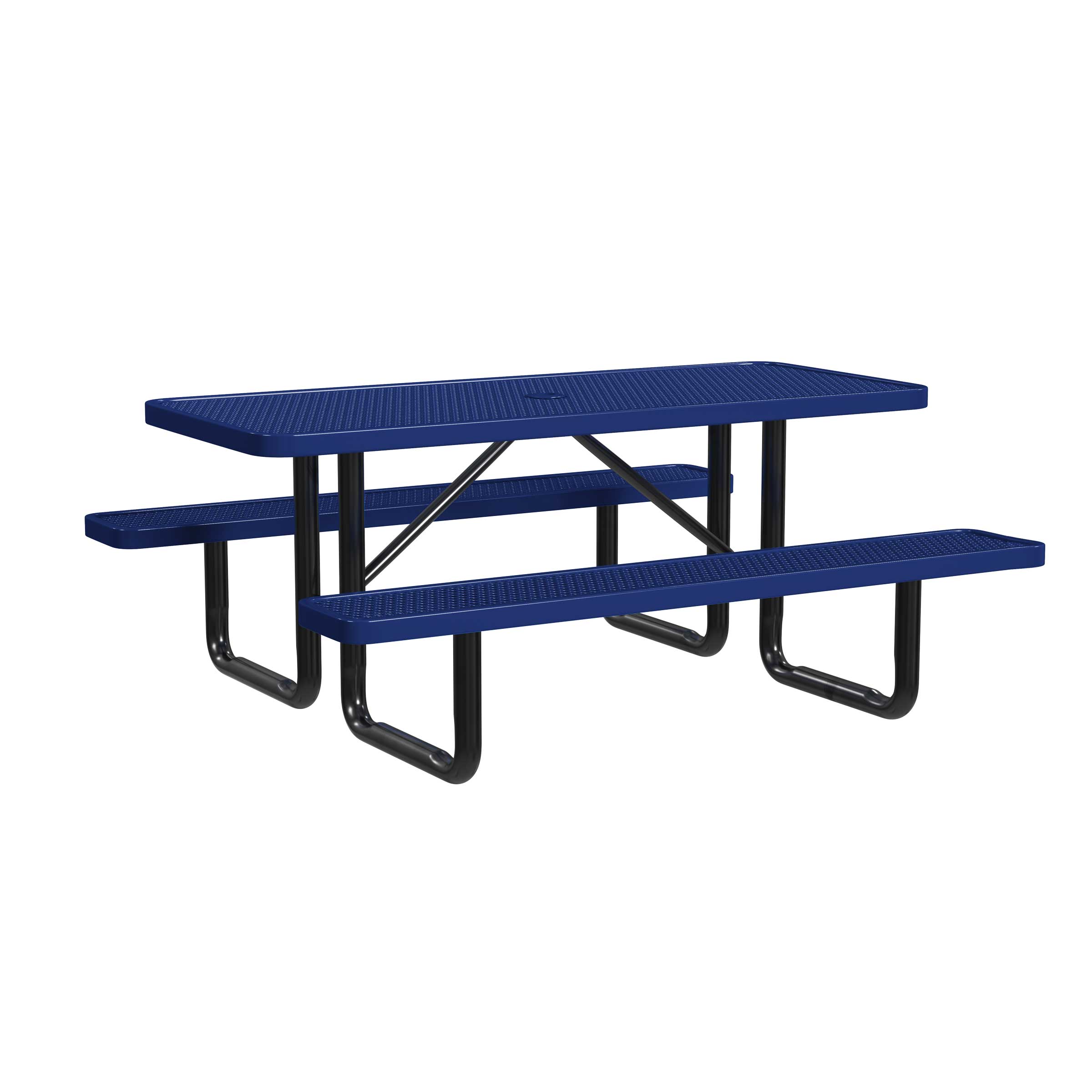 Pacific プレート ブル― 6 ピース Quick Ship T6XPP 6 Foot Expanded Metal Picnic Table – LeisureCraft®