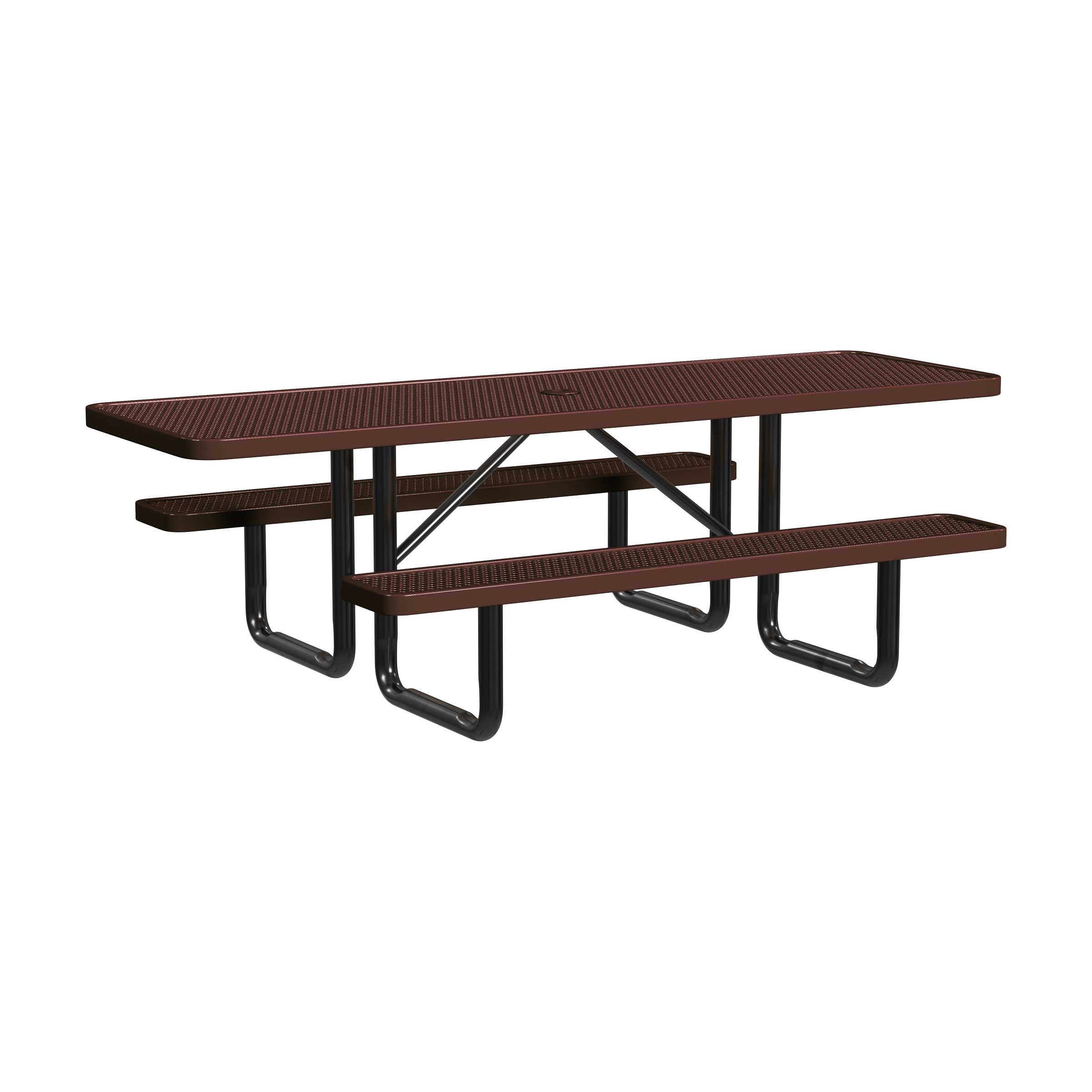 Quick Ship T8XPP-ADA 8 Foot Expanded Metal ADA Picnic Table