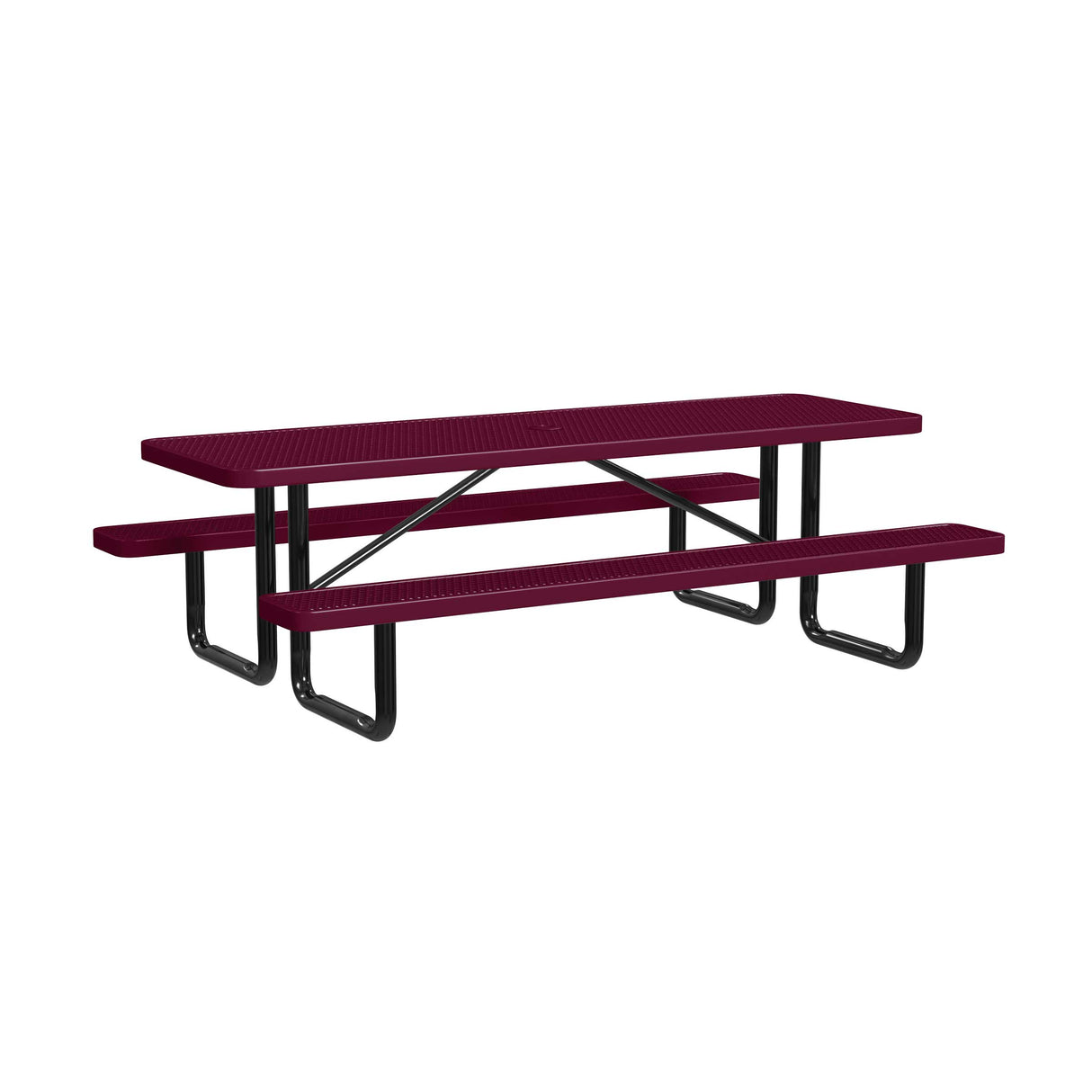 Quick Ship T8XPP 8 Foot Expanded Metal Picnic Table