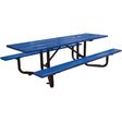 Blue, Y-base, 8ft, ADA perforated picnic table.