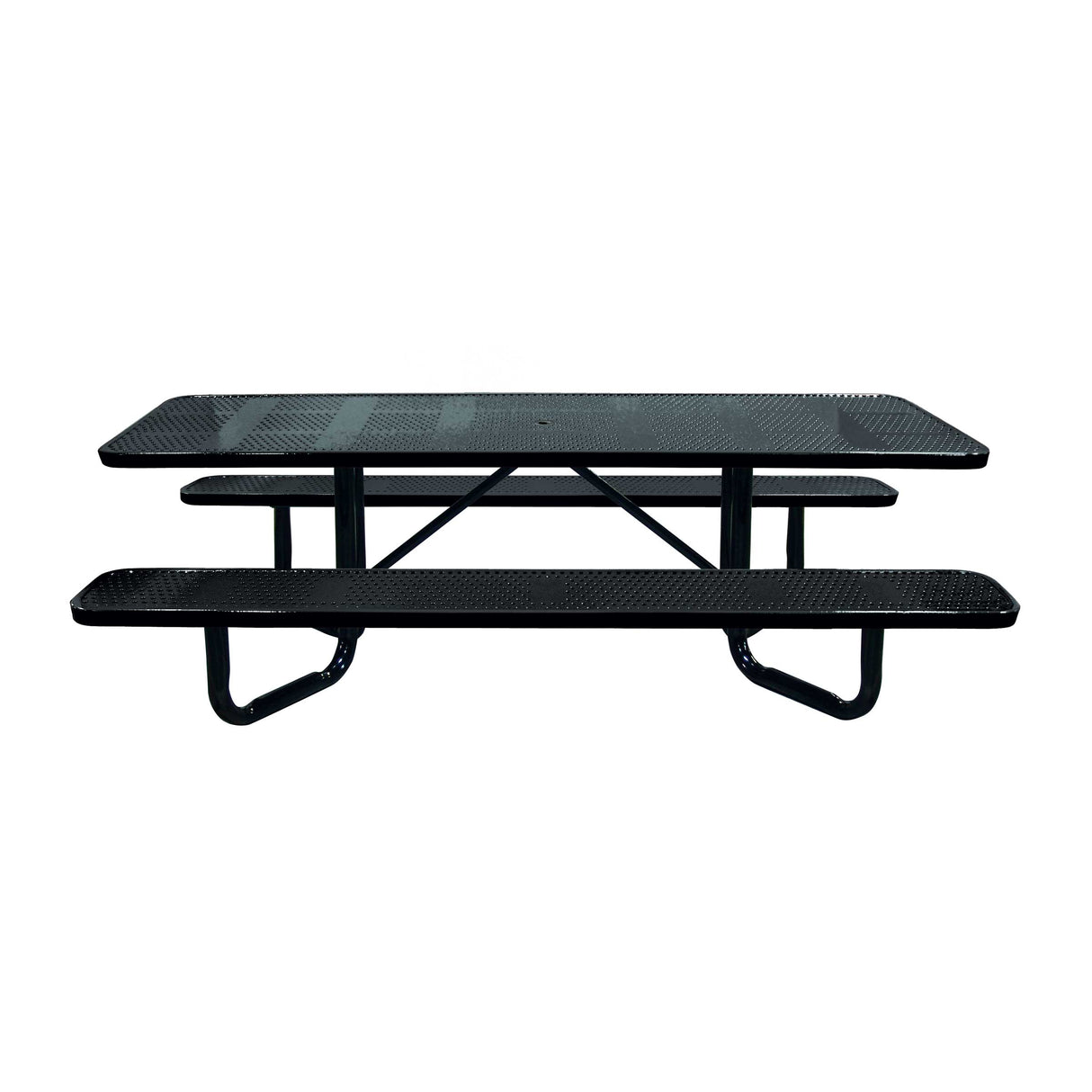 YT8XPP-ADA-PERF 8 foot perforated y-base ADA picnic table - black