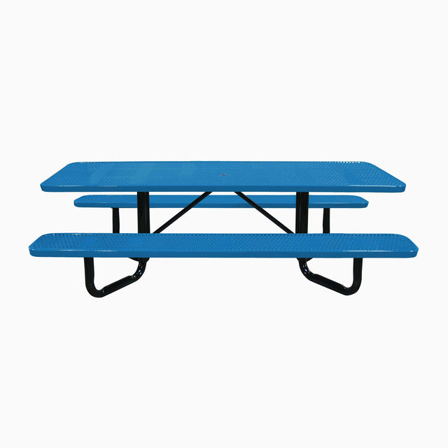 YT8XPP-ADA-PERF 8 foot perforated y-base ADA picnic table - blue