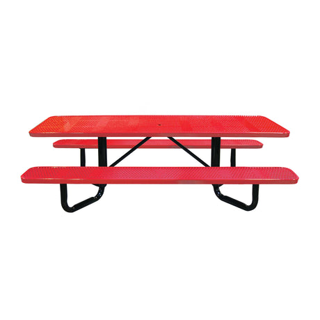 YT8XPP-ADA-PERF 8 foot perforated y-base ADA picnic table - red