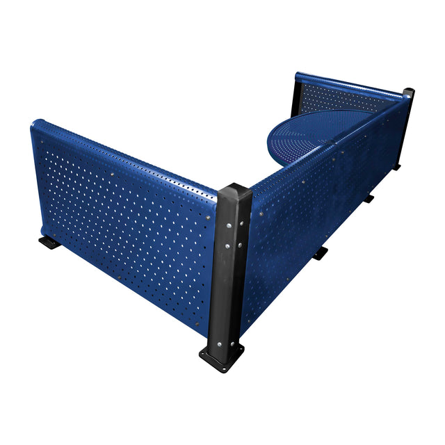 BGR30 + 60STAB30-PERF + BR30 bullnose guard rail + side returns + half-round tables